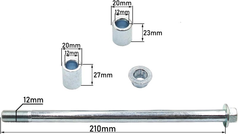 Greesp 12mm 210mm / 8.3" Front Rear Wheel Axle Spacers for XR50 CRF50 KX65 KLX110 Pit Dirt Bike Motorcycle - Image 2